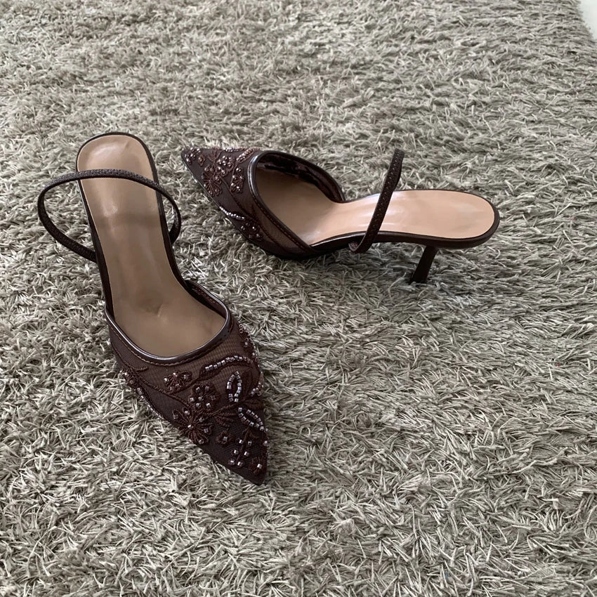 Slingback Pointed-Toe High Heels - Elegant Summer Pumps