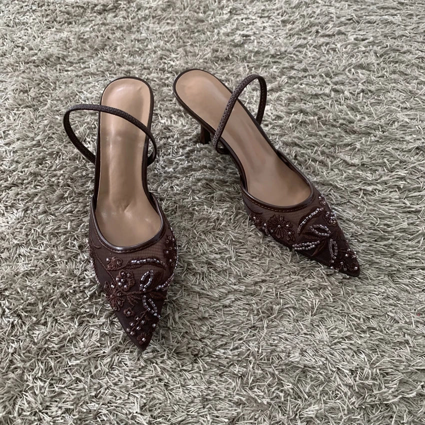 Slingback Pointed-Toe High Heels - Elegant Summer Pumps