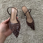 Slingback Pointed-Toe High Heels - Elegant Summer Pumps