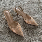Slingback Pointed-Toe High Heels - Elegant Summer Pumps