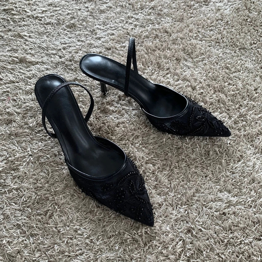 Slingback Pointed-Toe High Heels - Elegant Summer Pumps
