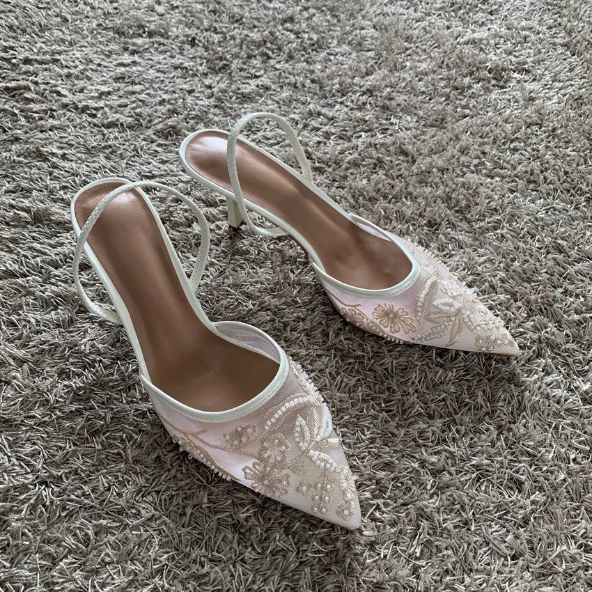 Slingback Pointed-Toe High Heels - Elegant Summer Pumps