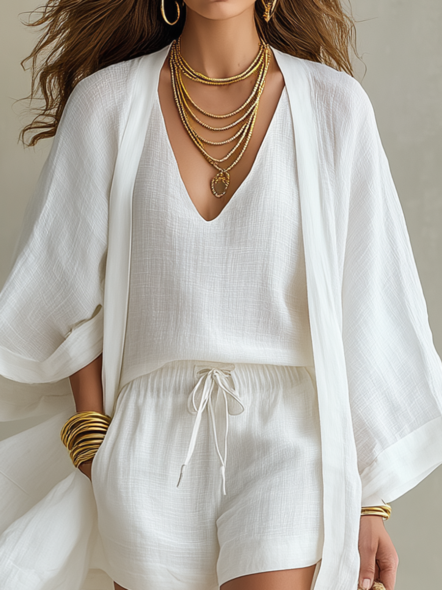 Elegant Women's Set | Layered Loungewear Outfit with Lightweight Fabric | Versatile Style for Any Occasion