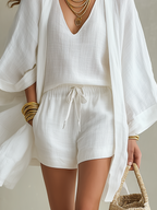 Elegant Women's Set | Layered Loungewear Outfit with Lightweight Fabric | Versatile Style for Any Occasion