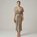 Elegant Womens Printed Dress for Wedding Guests