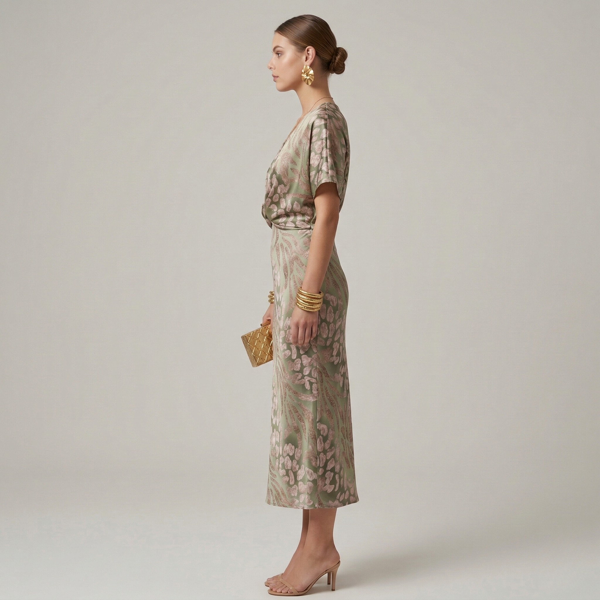 Elegant Womens Printed Dress for Wedding Guests