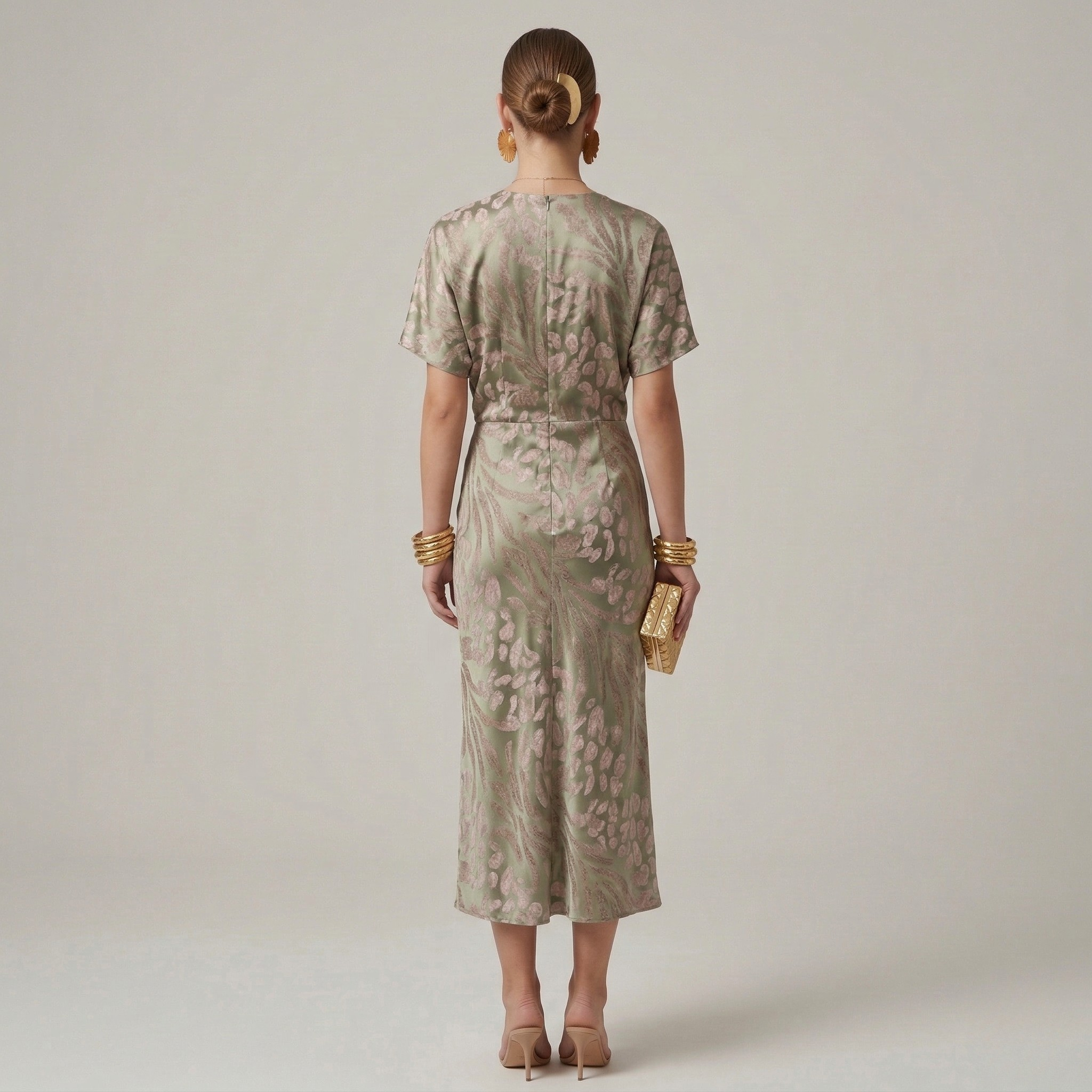 Elegant Womens Printed Dress for Wedding Guests