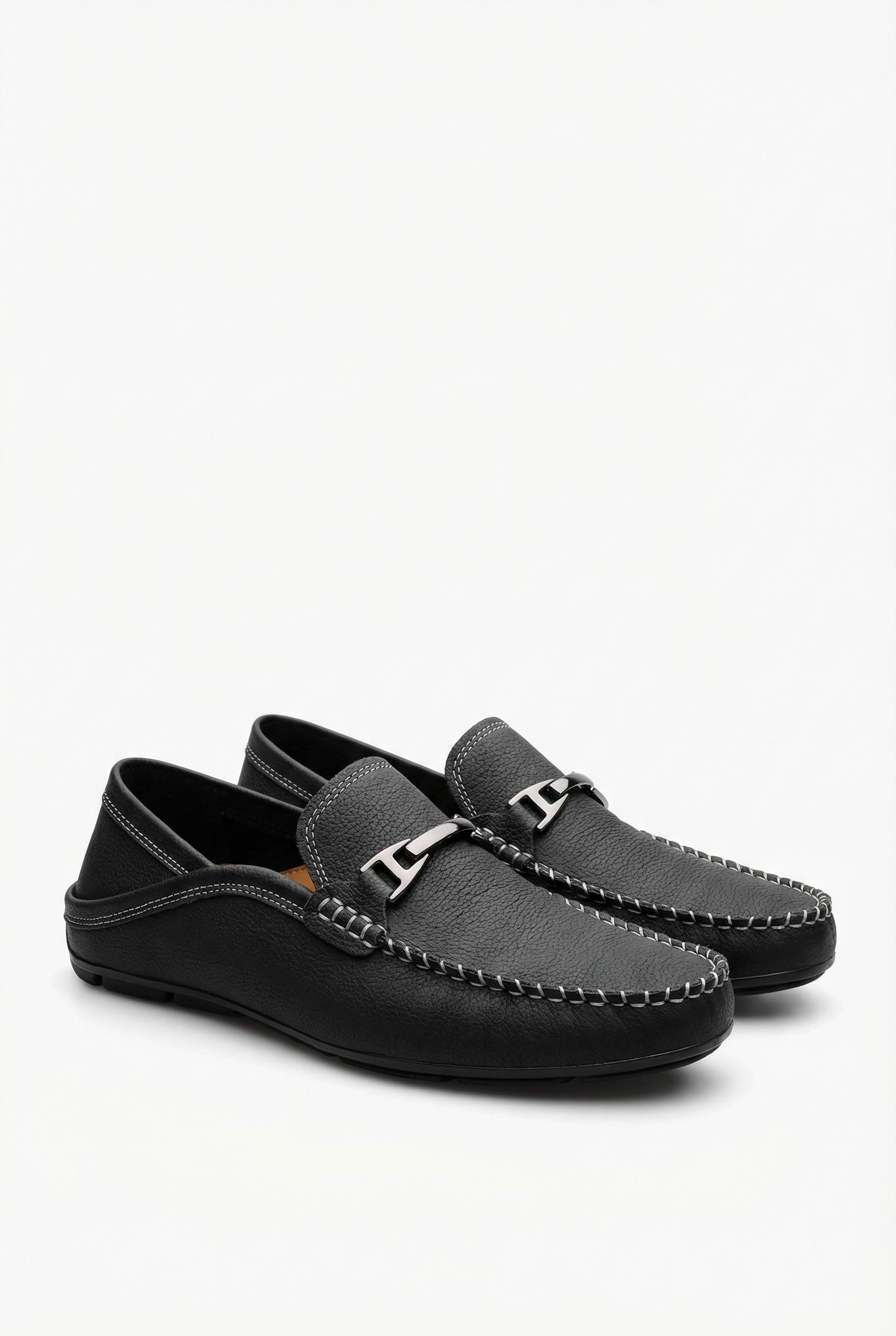 Ethan | Casual Black Leather Loafers for Women