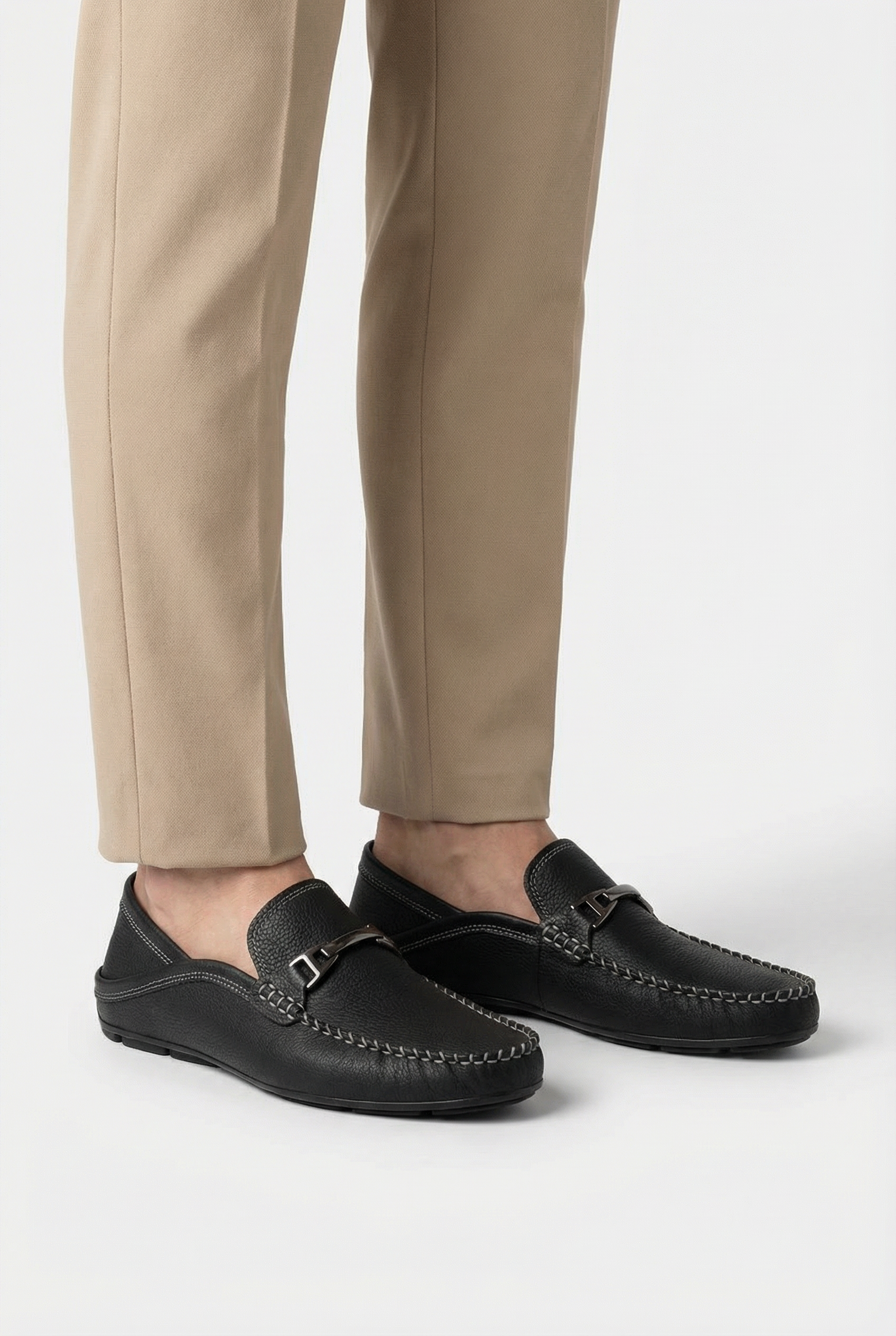 Ethan | Casual Black Leather Loafers for Women