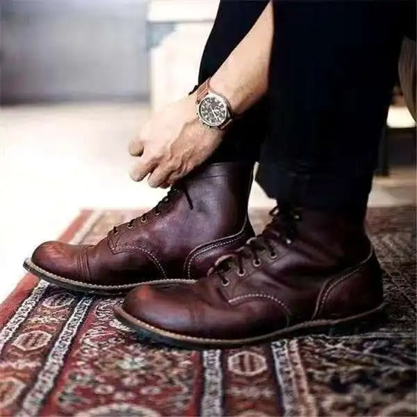 Pair of mens black ankle boots for business casual and everyday wear