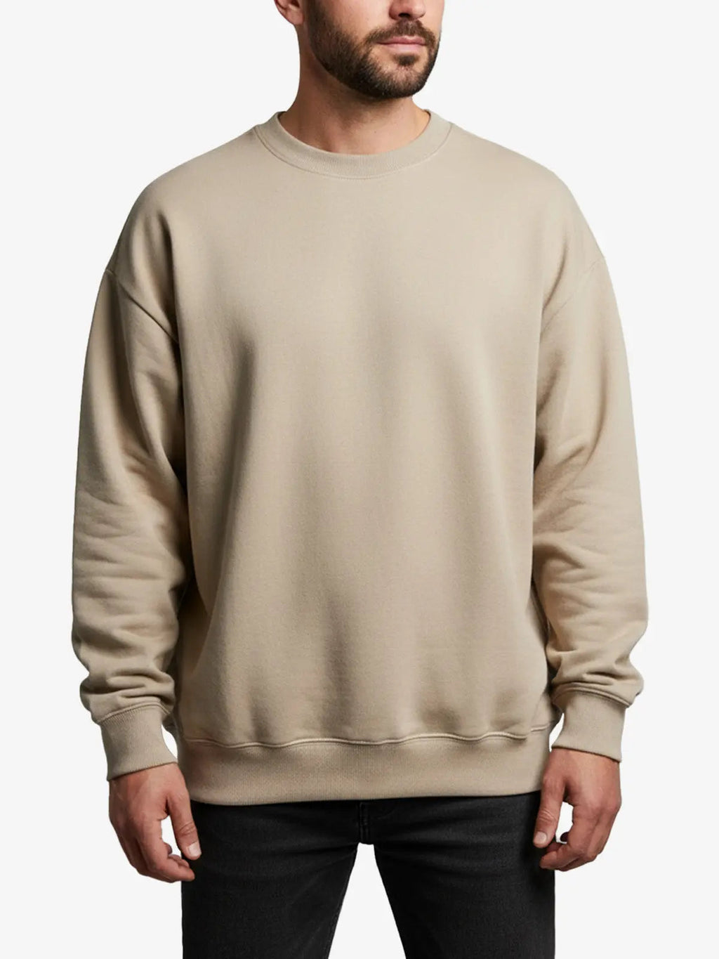 Side view of mens oversized pullover hoodie in soft fabric