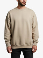 Side view of mens oversized pullover hoodie in soft fabric