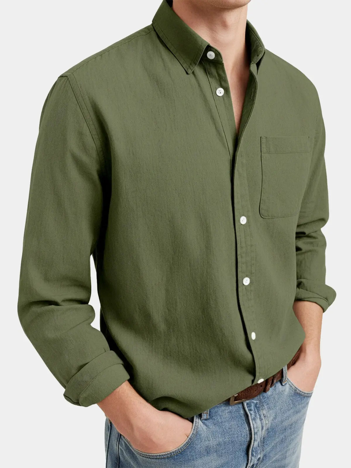 Ethan | Stylish Acid Washed Long Sleeve Men's Shirt