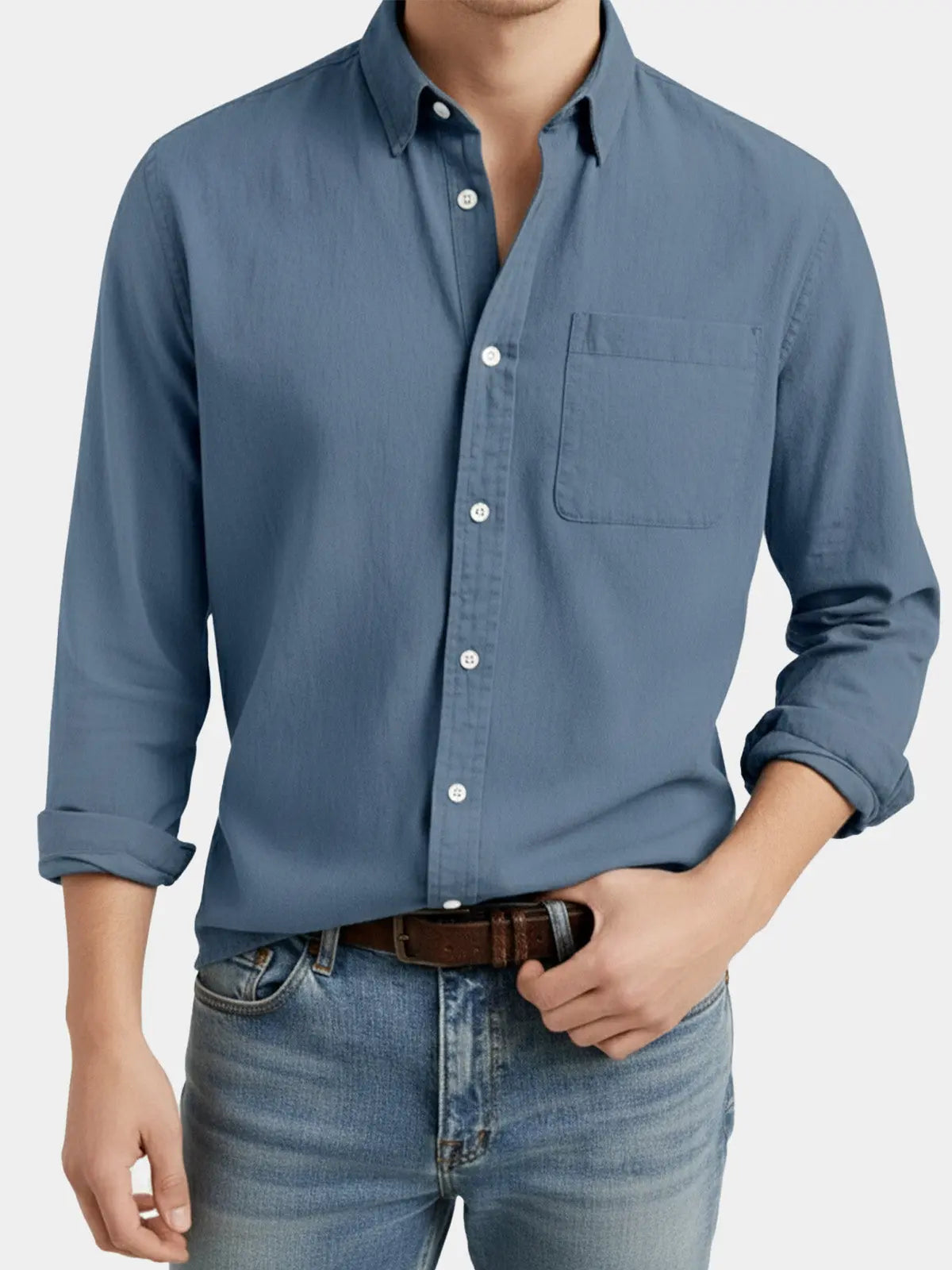 Ethan | Stylish Acid Washed Long Sleeve Men's Shirt