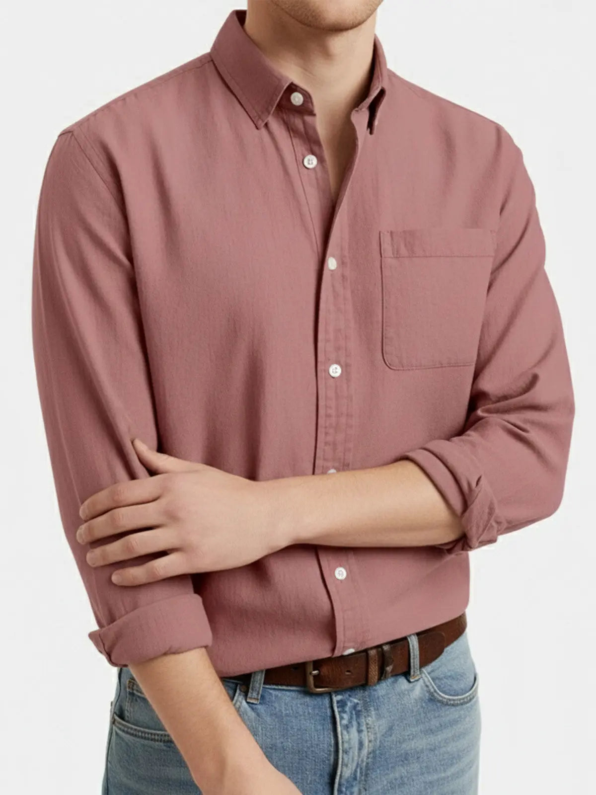 Ethan | Stylish Acid Washed Long Sleeve Men's Shirt
