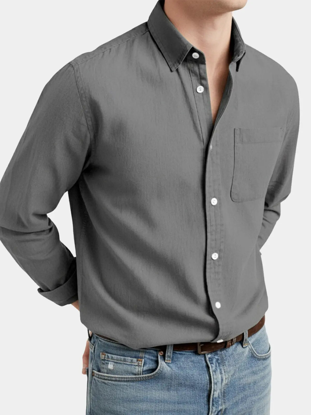 Ethan | Stylish Acid Washed Long Sleeve Men's Shirt