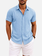 Men’s Casual Short Sleeve Shirt – Lightweight Everyday Button-Up Top