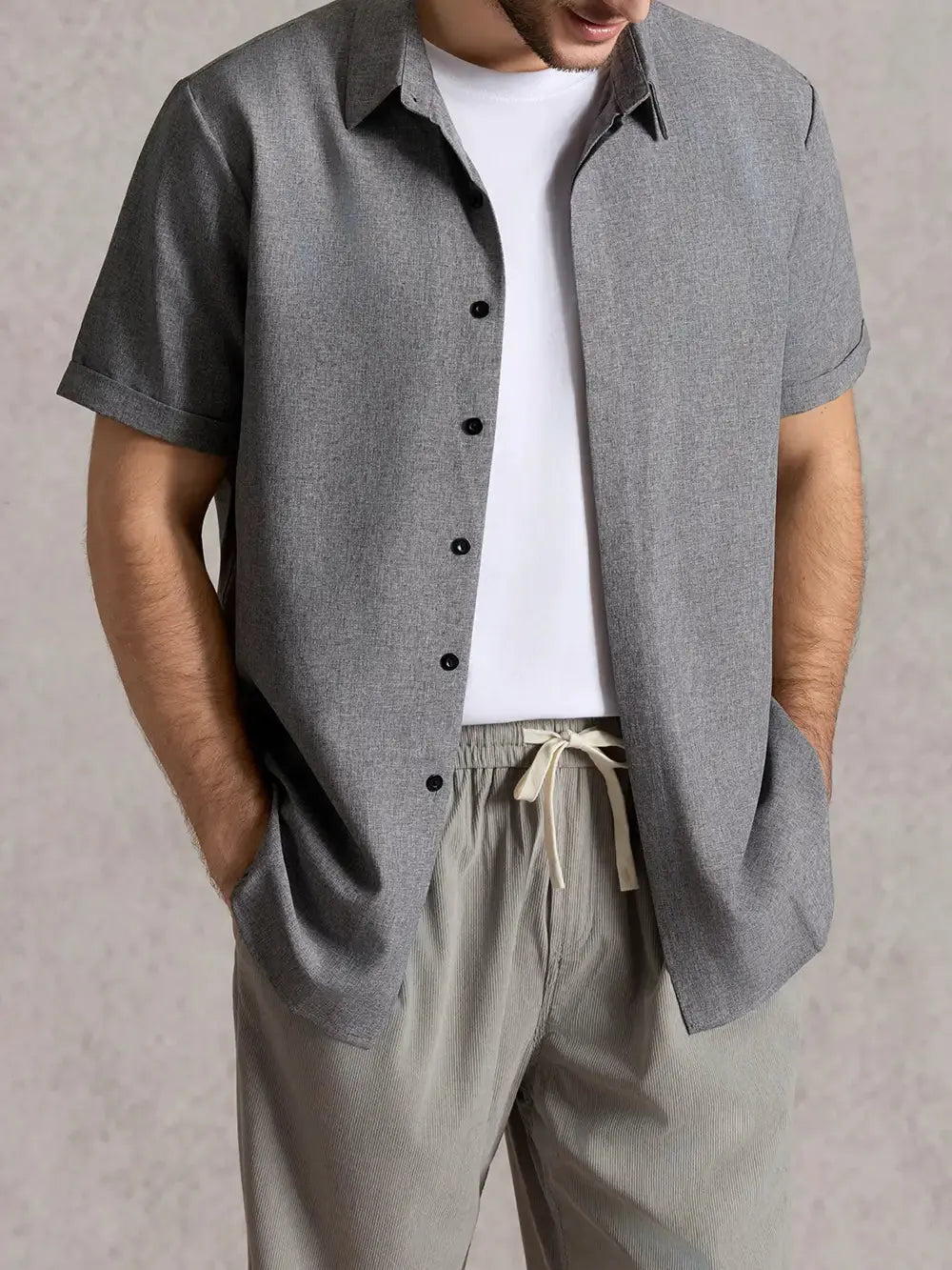 Men’s Casual Short Sleeve Shirt – Lightweight Everyday Button-Up Top