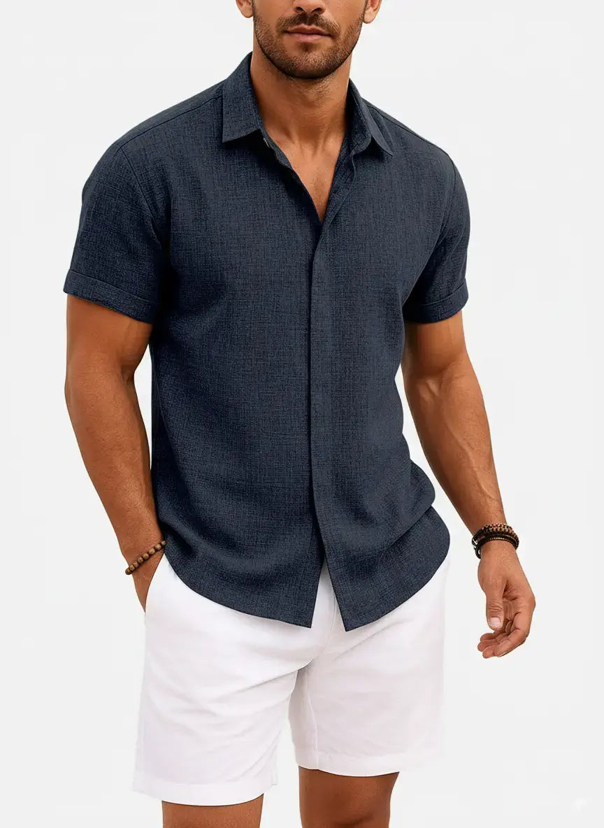 Men’s Casual Short Sleeve Shirt – Lightweight Everyday Button-Up Top