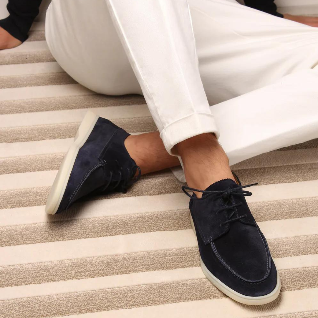 Pair of mens loafers styled for smart casual wear, comfortable summer dress shoes
