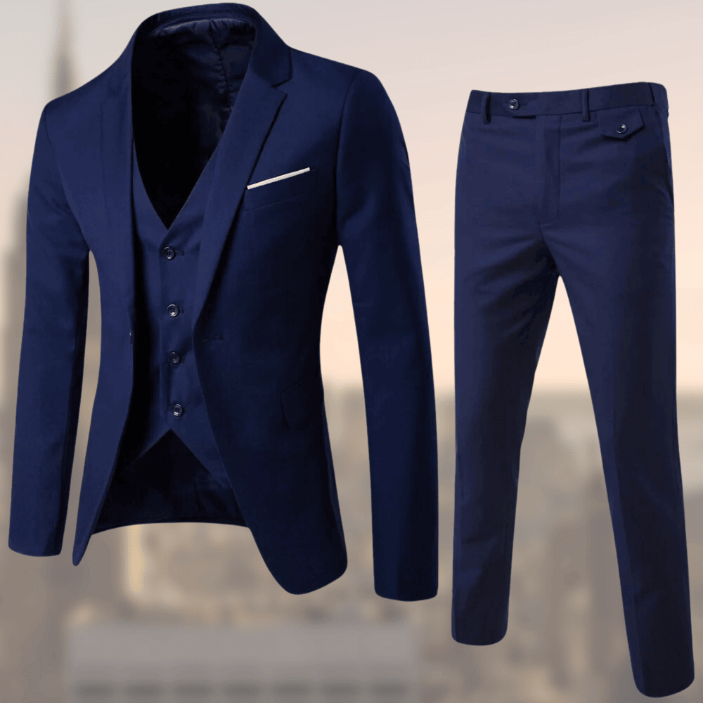 Stylish Slim Fit Three-Piece Wedding Suit