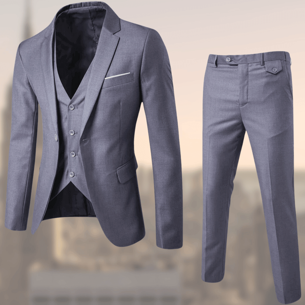 Stylish Slim Fit Three-Piece Wedding Suit
