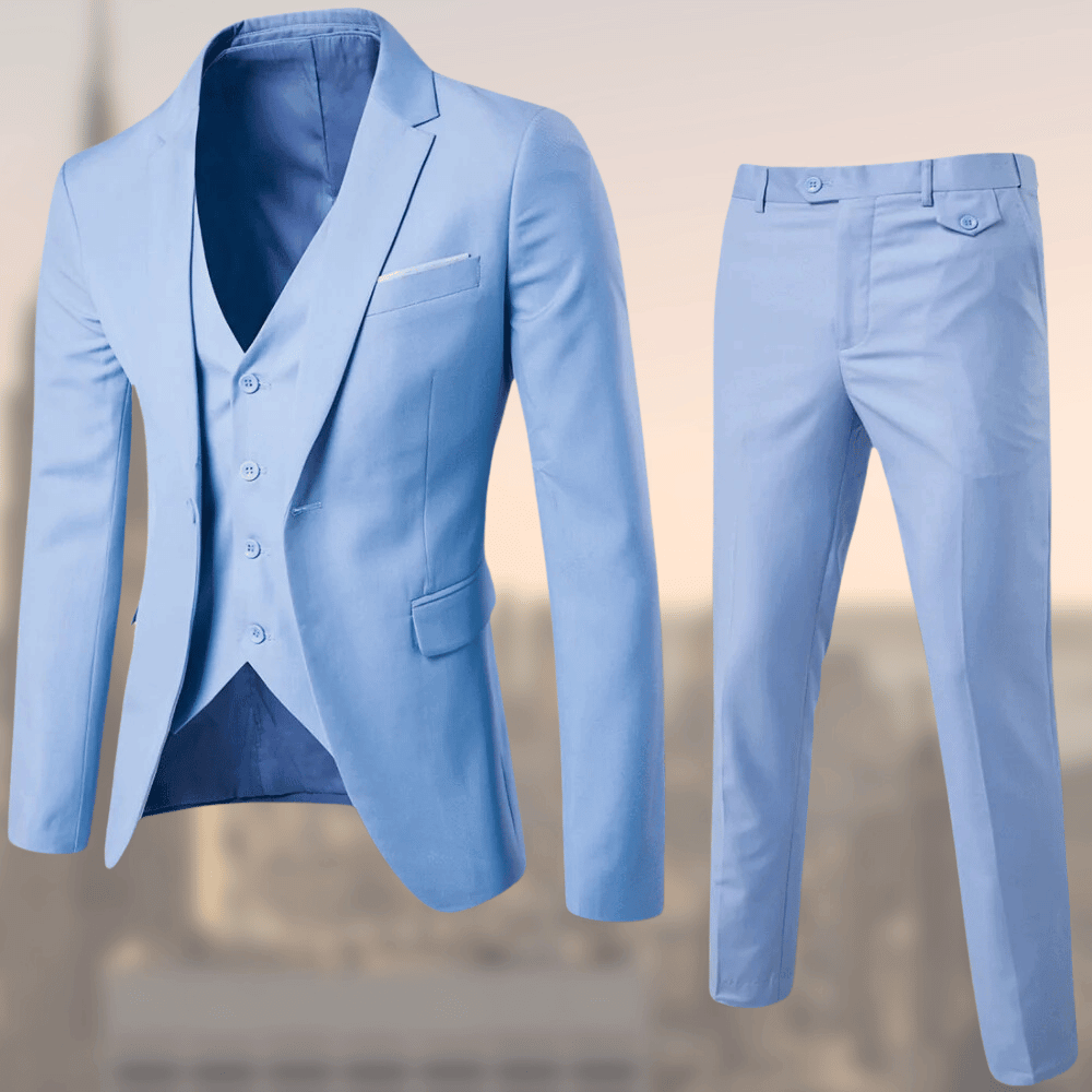 Stylish Slim Fit Three-Piece Wedding Suit