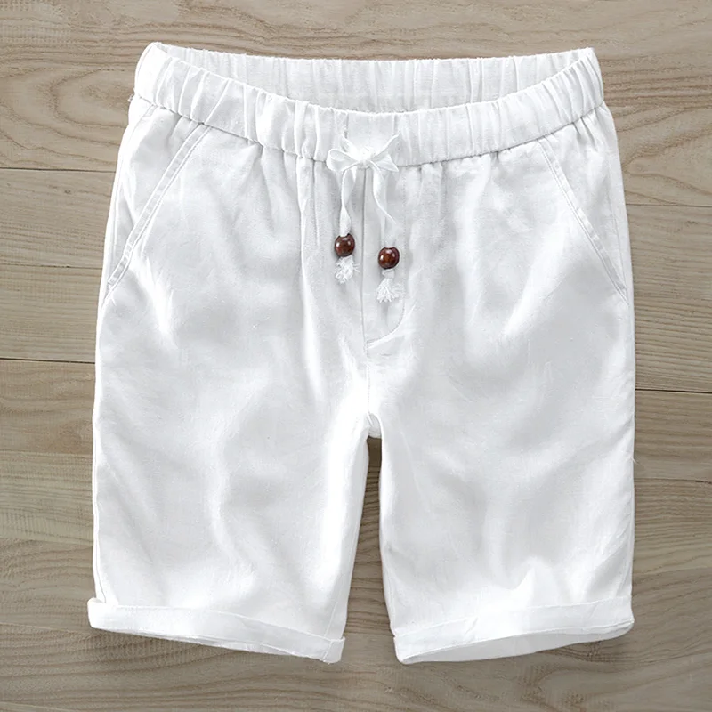 Ethan | Stylish White Linen Shorts for Men
