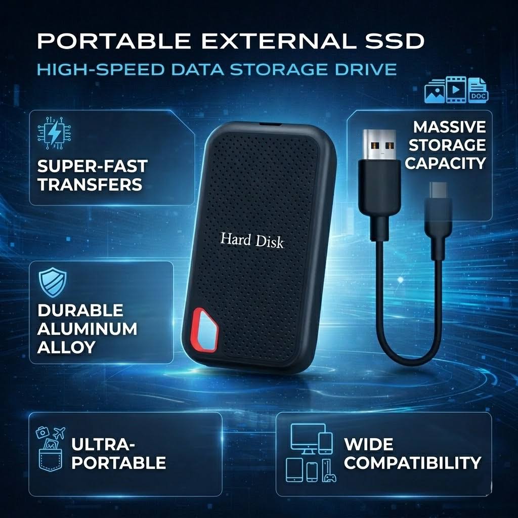 High-Speed Portable SSD External Storage Drive