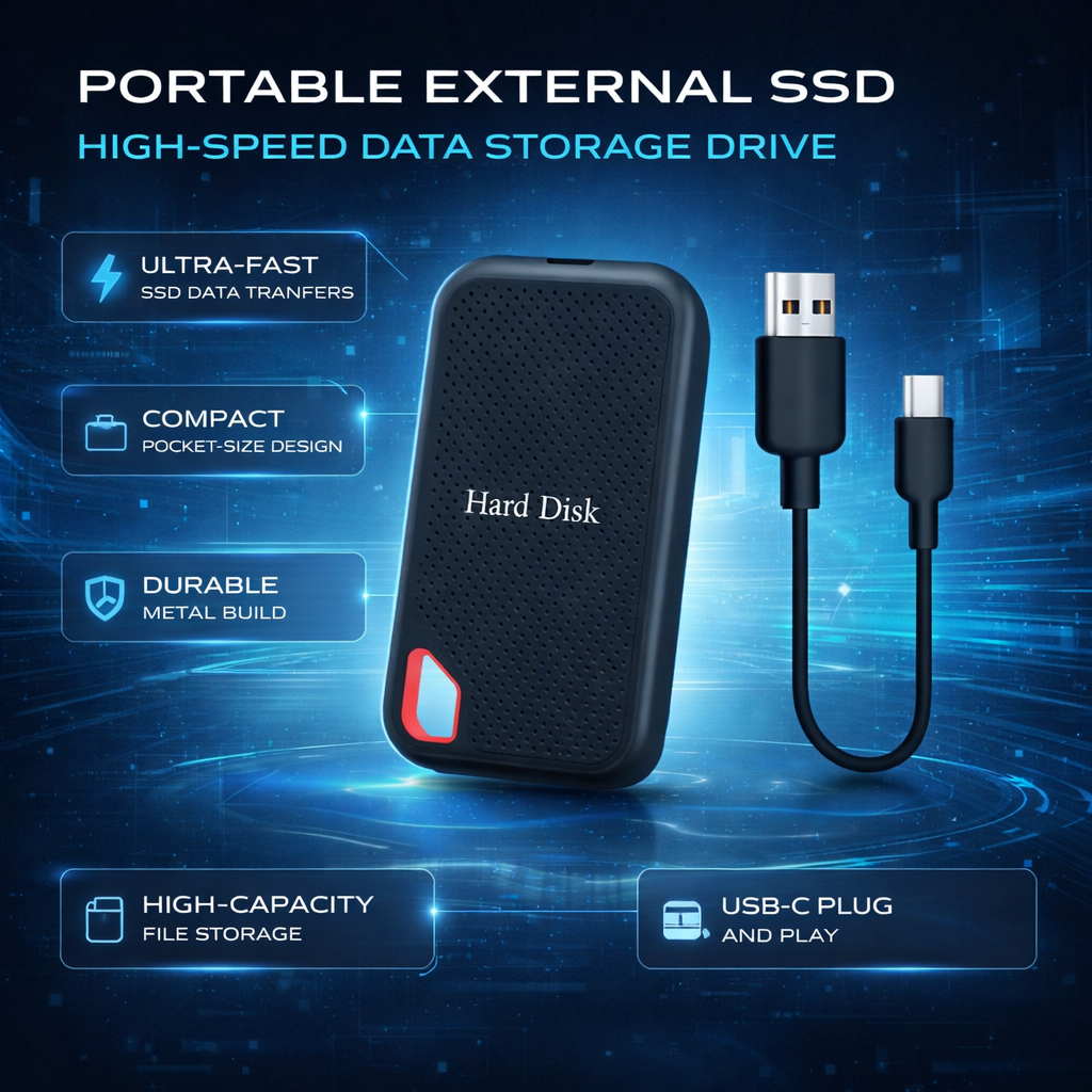 USB-C Portable SSD External Hard Drive