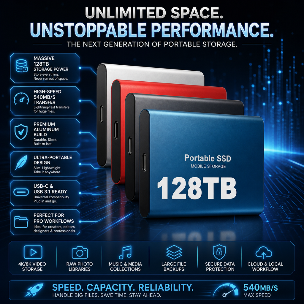 High-Capacity Portable USB SSD External Drive