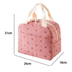 Floral Corduroy Insulated Lunch Bag with Waterproof Design | Stylish Food Storage for Work and School