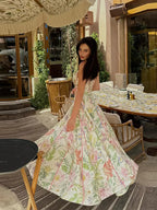Floral Sleeveless Halter Neck Maxi Dress