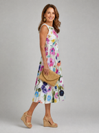 Flory Collection | Women's Floral Print Midi Dress with Sleeveless Design | Lightweight Comfort for Summer Outings