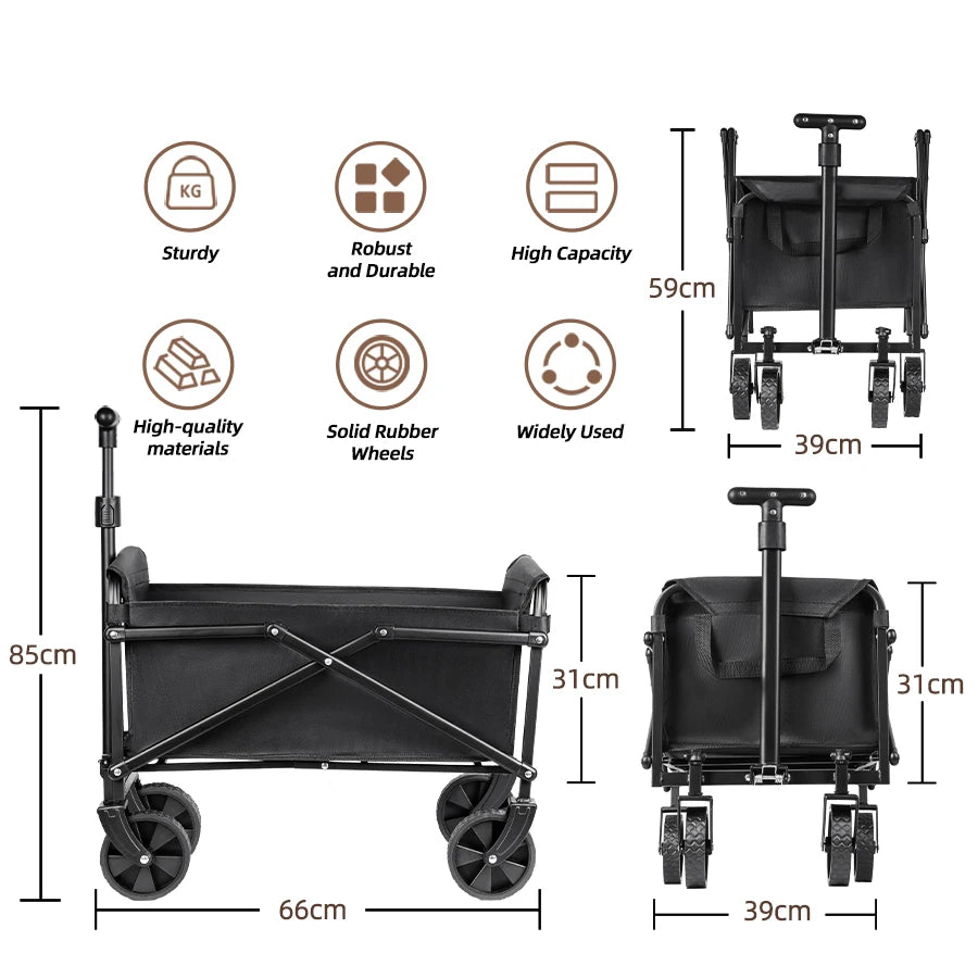 Heavy Duty Foldable Portable Outdoor Camping Wagon for Beach & Picnic