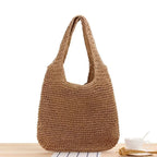 French Style Large Capacity Woven Straw Beach Bag for Women