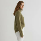 Women’s Gloria Cashmere Turtleneck Sweater – Oversized Luxury Knit Pullover Top in Inner Mongolian Cashmere for Elegant Winter & Everyday Wear
