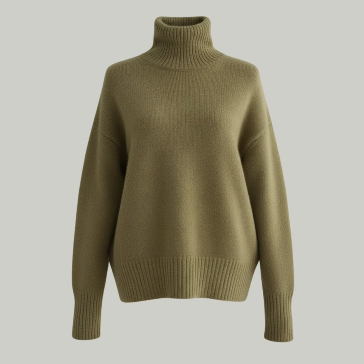 Women’s Gloria Cashmere Turtleneck Sweater – Oversized Luxury Knit Pullover Top in Inner Mongolian Cashmere for Elegant Winter & Everyday Wear