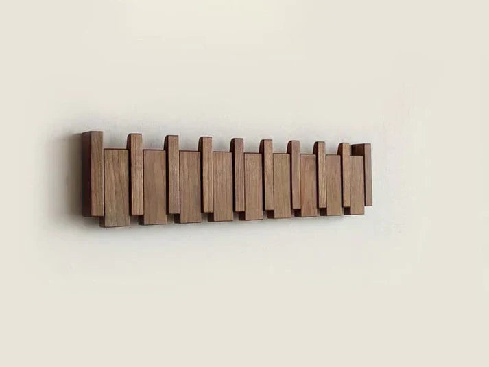 HarmonyCoat | Wooden Coat Rack with Artistic Piano Design | Stylish Wall-Mounted Storage Solution for Organized Spaces
