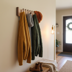 HarmonyCoat | Wooden Coat Rack with Artistic Piano Design | Stylish Wall-Mounted Storage Solution for Organized Spaces