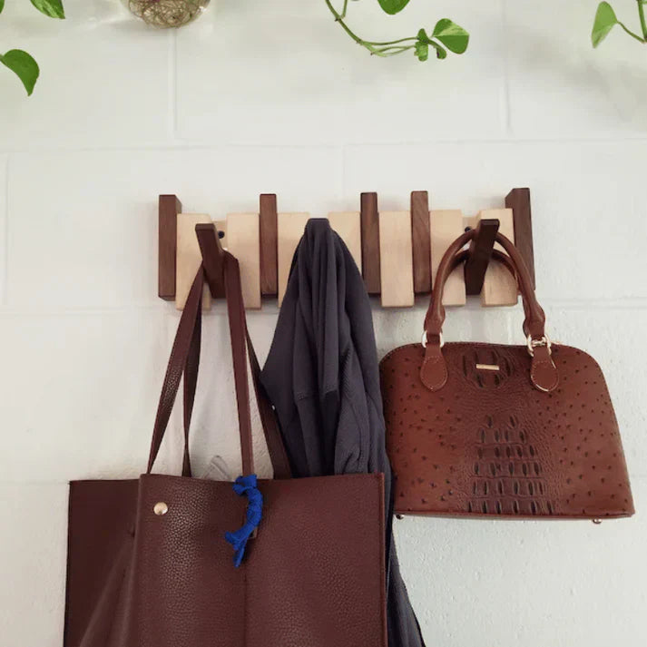 HarmonyCoat | Wooden Coat Rack with Artistic Piano Design | Stylish Wall-Mounted Storage Solution for Organized Spaces
