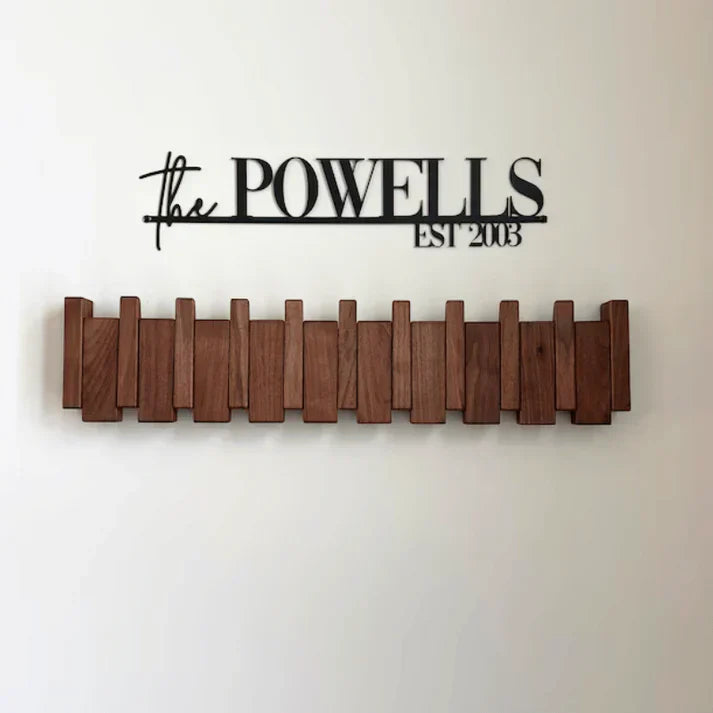 HarmonyCoat | Wooden Coat Rack with Artistic Piano Design | Stylish Wall-Mounted Storage Solution for Organized Spaces