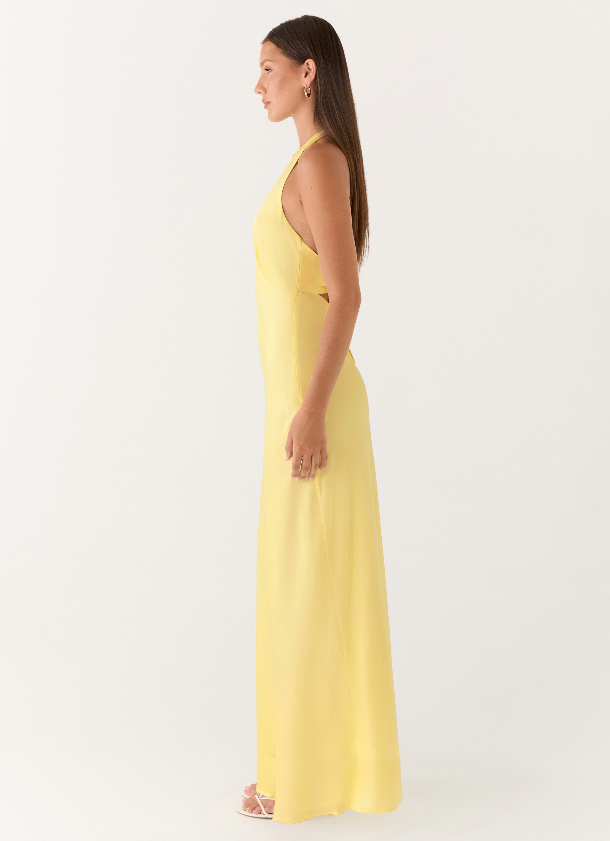Heavy Hearted | Satin Maxi Dress with Open-Back Halterneck Design | Elegant Long Dress for Effortless Style
