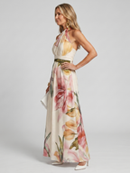 Hester Collection | Floral Maxi Dress with Halter Neckline | Lightweight Fabric for Effortless Style