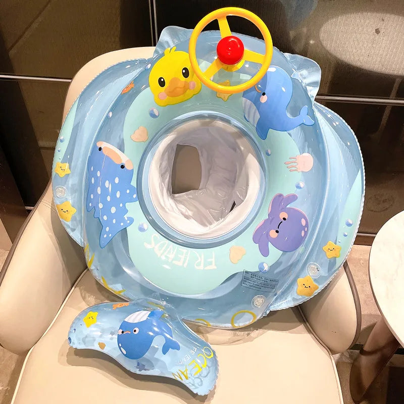 Inflatable Baby Swim Ring with Safety Seat | Bright Colors for Safe Water Fun