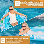 Inflatable Lounger Float | Premium Pool Lounger with Head Support & Cup Holders for Ultimate Relaxation