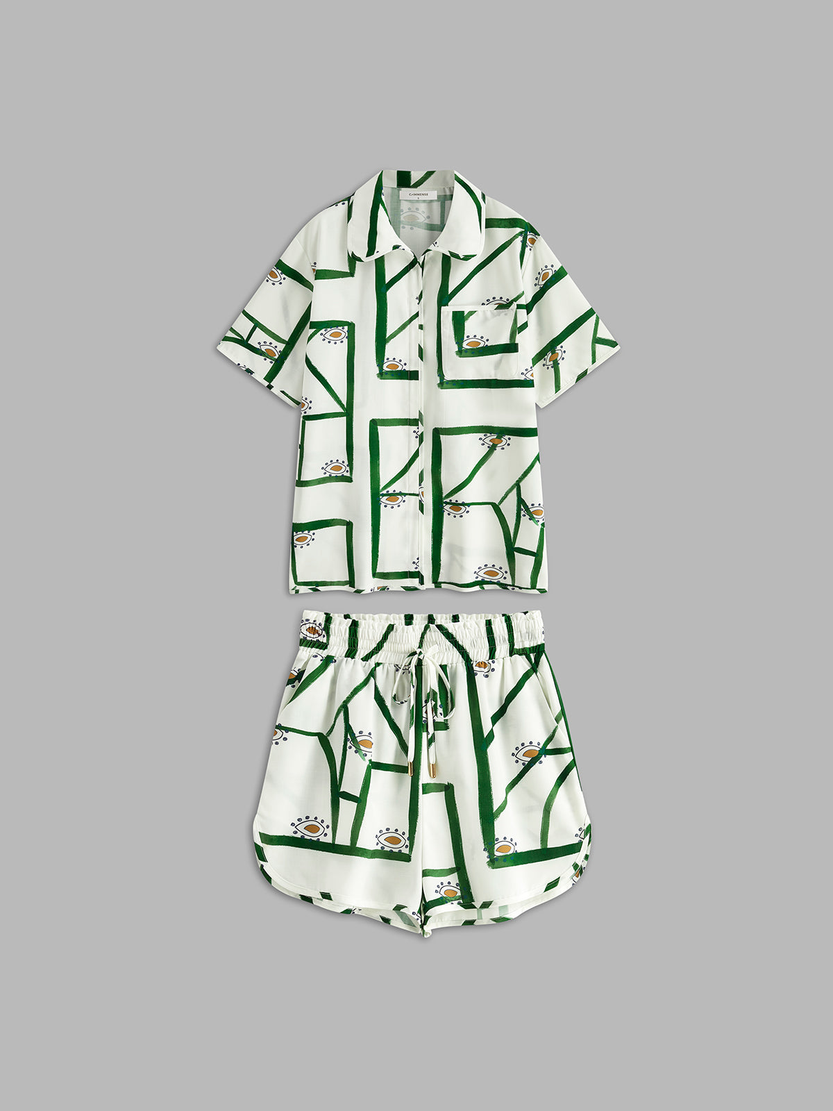 Stylish Summer Outfit with Pattern and Adjustable Drawstring