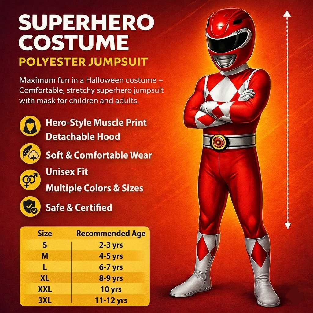 Kids Superhero Muscle Jumpsuit Costume