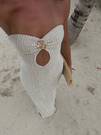 Crochet Halter Cut Out Maxi Dress