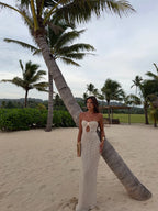 Crochet Halter Cut Out Maxi Dress